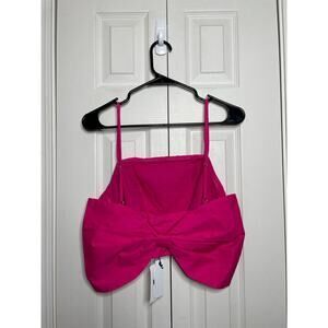 NEW Day and Moon Hot Pink Bow Top Womens Size Medium 100% Cotton